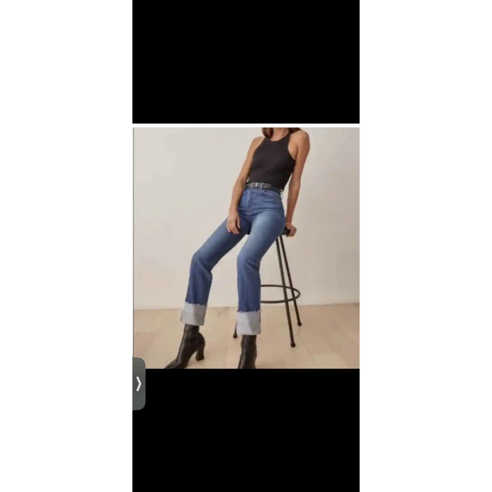 Reformation Cuffed High Rise Straight Jeans Button Fly Size 30